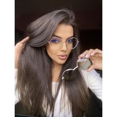 Imagem de Óculos Clipon Sol Armação Feminina Grau Metal 2 em 1 Round Paris  Ócul
