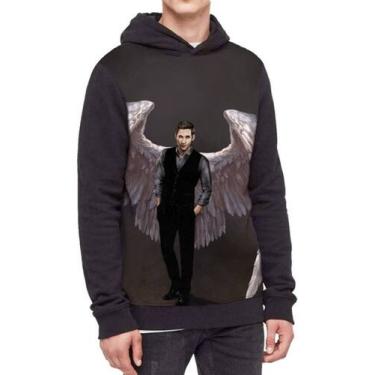 Imagem de Moletom Com Capuz Serie Lucifer Morningstar Ref:630 - smoke, Preto, P