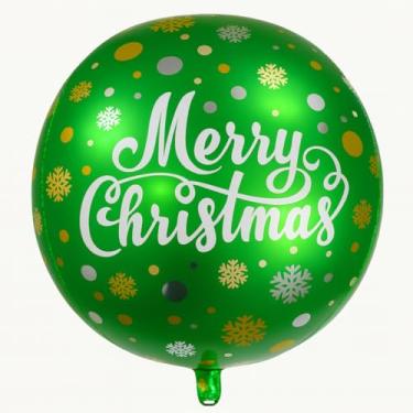 Imagem de Balão Inflável 3D Orbz Verde Merry Christmas 22" (55 cm) – Foil Metalizado Natalino – Decoração de Natal Premium para Casa, Festa, Loja e Eventos – Balão Temático Natal