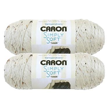 Imagem de Caron Fio de mistura acrílica Simply Soft Bulk Buy Tweeds (pacote com 2) ~ novelos de 142 g (off-white)2