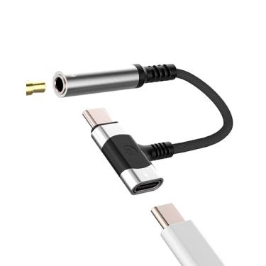 Imagem de Adaptador para iPhone15 USB C para conector de fone de ouvido de 3,5 mm (2 em 1) para Apple para iPad compatível com Samsung 60W cabo auxiliar tipo C carregador de áudio divisor conversor de