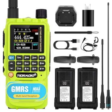 Imagem de TIDRADIO Rádio TD-H3 GMRS, receptor meteorológico NOAA e rádio de digitalização recarregável, rádio portátil de longo alcance, 1 pacote - verde