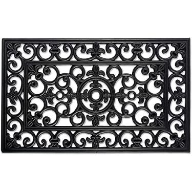 Imagem de Capachos de borracha de 40,6 cm x 61 cm, coleção para todos os climas, capacho de boas-vindas de ferro forjado, capacho de porta externo para entrada tapetes de cozinha engraçados, tapetes de