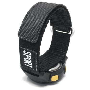 Imagem de Bandini Pulseira de relógio de nylon de 20 mm com gancho e laço – pulseira esportiva impermeável, lavável na máquina, fácil de colocar – preta – Fecho rápido – Fecho de aço inoxidável