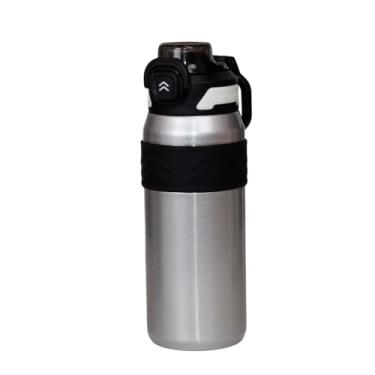 Imagem de Garrafa Térmica Inox 600ml Com Canudo Isolamento a Vácuo para Academia Escritório e Viagens (Cinza)