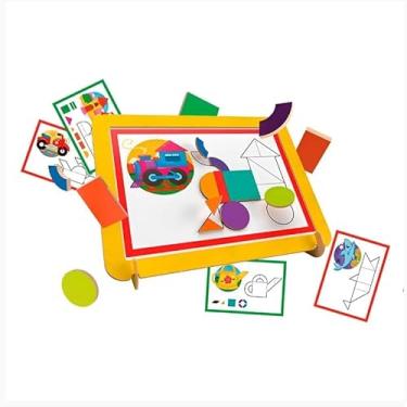 Imagem de Brinquedo Educativo Infantil Jogo de Formas Magnéticas 3D Montar e Construir Criativo