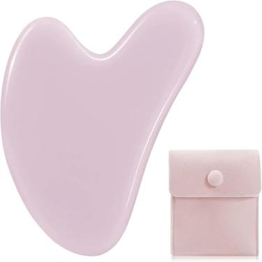 Imagem de Ferramentas faciais para Gua Sha, pedra de jade natural para Guasha, bastões de massagem manual para esculpir a linha do queixo e reduzir inchaço, ferramenta de massagem facial, ferramenta de cuidados