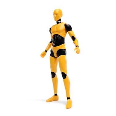 Imagem de SOUFORCE 1:12 Scale Male Figure Body 6in Flexible Yellow Testman Crash Test Dummy Action Figure Doll Miniature Figure Collection
