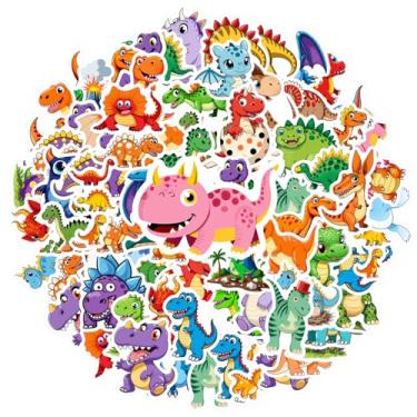 Imagem de 70 peças de adesivos de papelaria pré-históricos de dinossauro, brinquedo divertido para celular, laptop, scrapbook, bicicleta, notebook, bagagem, copo de celular