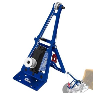 Imagem de Hobby Fans Aluminum RC Winch Double Stent Rescue Set Truck Tow Crane Arm Wrecker Kit with 360° 35KG Servo for 1/10 SCX10 TRX4 RC Crawler and Trailer RC Upgrade Parts (Blue)