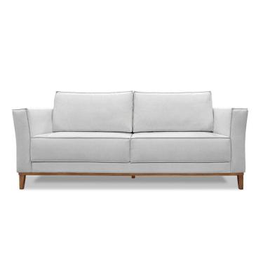Imagem de Sofá 3 Lugares Base De Madeira Grace 230 Cm Linho S04 - D'rossi Cor Grigio
