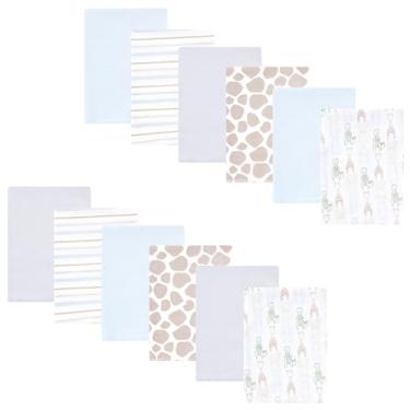 Imagem de Hudson Baby Pacote com 12 panos de flanela de algodão, amigos safári modernos, tamanho único