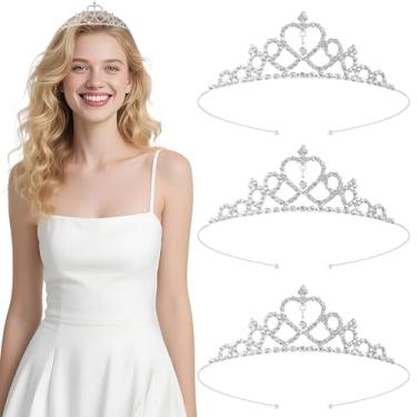 Imagem de Tiara luxuosa de cristal cintilante para mulheres, elegante coroa de princesa com strass, requintados, acessórios de cabelo de noiva para festa de casamento