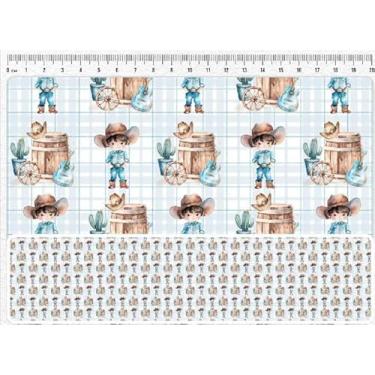 Imagem de Tecido Tricoline Digital Country Infantil Menino e tóneis 50 x 150 cm