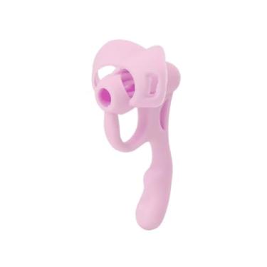 Imagem de Adaptador Corretor de Escrita Ergonômico Pega Fina 5 Dedos Colorido (Rosa)