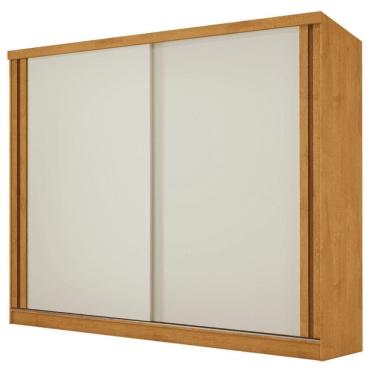 Imagem de Guarda Roupas Casal 2 Portas De Correr 4 Gavetas 100% Mdf Porto Madeirado/off White