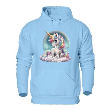 Imagem de Blusa de Frio Abrigo Moletom Quentinho Plus Size Feminino Estampa Unicornio Confortavel Macia