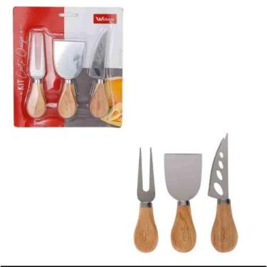 Imagem de Jogo 3 peças corta queijo cabo madeira - WellMix