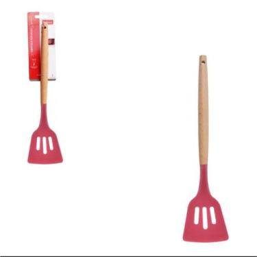 Imagem de Espatula perfurada silicone madie kitchen vermelho - WellMix