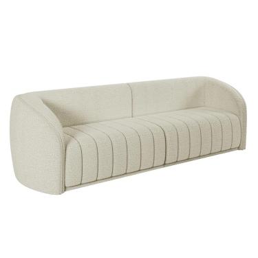 Imagem de Sofá 04 Lugares Para Sala De Estar 292 Cm Lazio M03 Bouclê Bege Claro - Lyam Decor