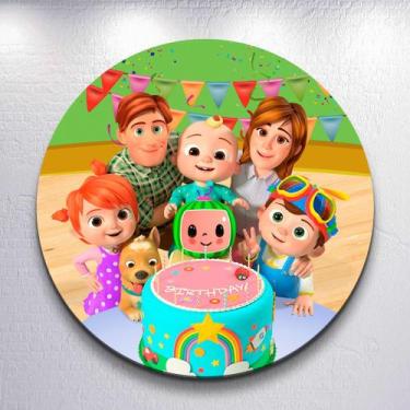 Imagem de Decoração de festa infantil com capa painel desenhos em tamanhos mini 