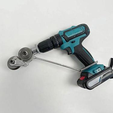 Imagem de Adaptador e cortador de chapa para furadeira tesoura elétrica - bazar 