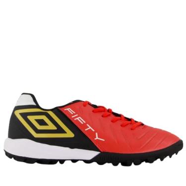Imagem de Chuteira Umbro Society Fifty Vi Vermelho Preto e Branco - Masculino - 40 - Vermelho