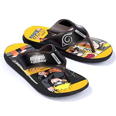 Imagem de Chinelo Naruto Anime Super Flop, Grendene Kids, Criança Unissex, Preto/Amarelo, 23/24