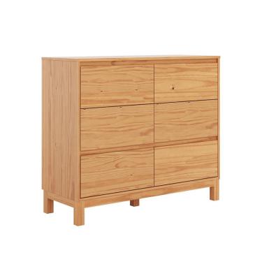 Imagem de Cômoda Square 6 Gavetas Madeira Maciça Natural Pine