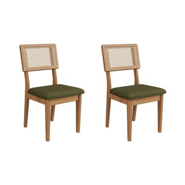 Imagem de Conjunto com 2 Cadeiras Malba Tela Freijó e Verde