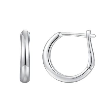 Imagem de Rhinelife - Brincos de argola femininos, banhados a ouro 18 K, hipoalergênicos, joias modernas para presente para ela, tamanho pequeno, médio e grande, Mini, Aço inoxidável, Sem pedra preciosa