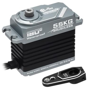 Imagem de RCENJOY 55KG Brushless Servo, Full Metal Servo Magnetic Encoder High Torque Servo with 25T Servo Horn for 1/12 1/10 RC Car RC Crawler Robot Boat