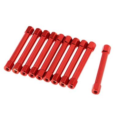 Imagem de 10-Piece Hex Aluminum Standoff Spacer Column for Airplane Quadcopter, 50mm, Red