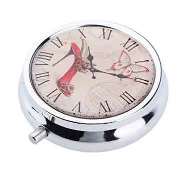 Imagem de barenx Organizador de comprimidos de metal, caixa de comprimidos simples e pequena caixa de pílulas de vitamina