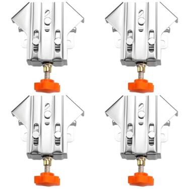 Imagem de 4 braçadeiras de ângulo reto ajustáveis para marcenaria, grampos de aço inoxidável de 90 graus para metal, vidro e projetos domésticos DIY