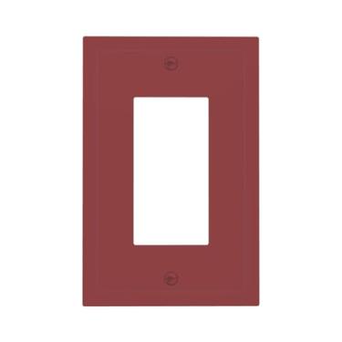 Imagem de Wmhusu Capas de tomada vermelho borgonha 1 placa de parede de balancim único capa decorativa para interruptor de luz GFCI receptáculo placa elétrica para sensor de movimento regulador USB