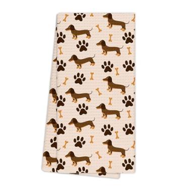 Imagem de EGBTL Toalhas de cozinha Dachshund, presentes de dachshund para mulheres, toalhas de mão de cachorro Weiner para decoração de banheiro, presentes de cachorro para amantes de Dachshund DogMom