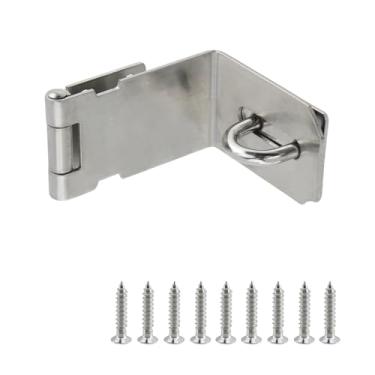 Imagem de Oedema Trava de ferrolho de fechadura de porta de aço inoxidável de 90 graus trava de ferrolho extragrossa ferragens com parafusos para portas, armários, prata