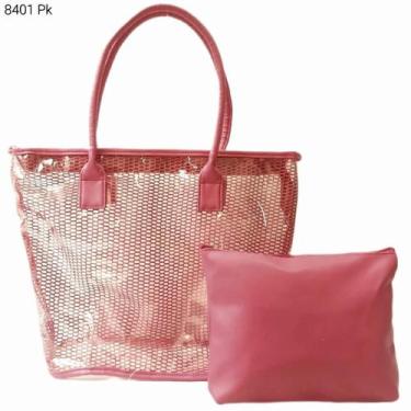 Imagem de Bolsa Sacola Transparente Praia Kit 2 pçs com Necessaire 8401 - H2 Bol