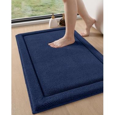 Imagem de DEXI Tapetes de banheiro de chenille luxuosos, antiderrapantes, laváveis, 91 x 61 cm, tapetes de banho de espuma viscoelástica extra macios para banheiro, tapete de banho de pelúcia ultra grosso para