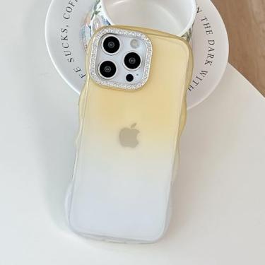 Imagem de Capa protetora antichoque com efeito degradê de diamante para iPhone 16e, amarela