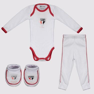 Imagem de Kit Body Longo Calça+Pantufa Infantil São Paulo-Unissex