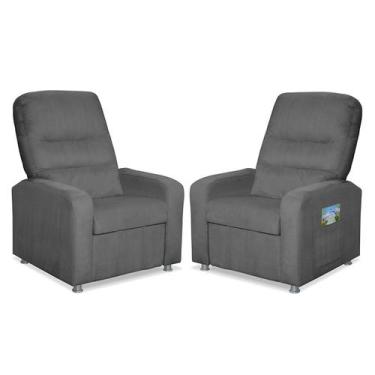 Imagem de Kit 2 Poltronas Decorativas Do Papai Reclinável Confortável Suede LM D
