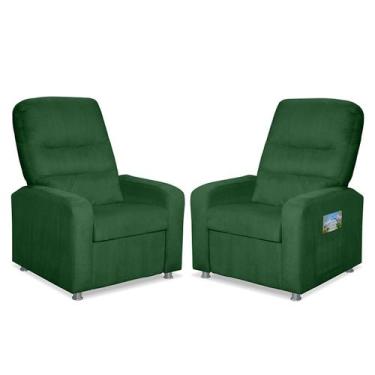 Imagem de Kit 2 Poltronas Decorativas Do Papai Reclinável Confortável Suede LM D