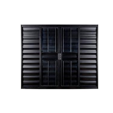 Imagem de Janela Veneziana 6 Folhas Central com Grade Vidro Liso 100x150 Ecosul Esquadrisul