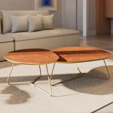 Imagem de Mesa de Centro para Sala de Estar Lira Recouro Caramelo / Gold