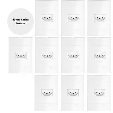 Imagem de Kit com 10x CONJUNTO TOMADA 10A Branco S401107 Lunare Up Schneider