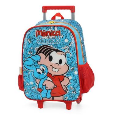 Imagem de Mochila De Rodinhas Escolar Infantil Mônica Luxcel, Azul