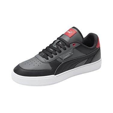 Imagem de PUMA Tênis masculino Caven, Dime Flat cinza médio - cinza escuro plano - vermelho para todos os tempos, 9