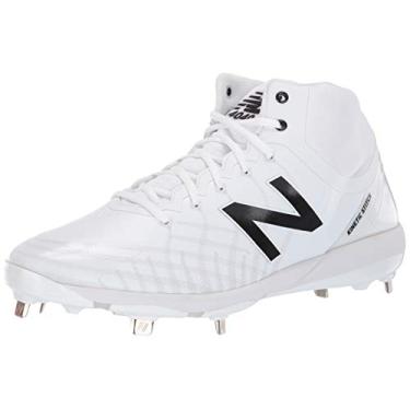 Imagem de New Balance Tênis de beisebol masculino 4040 V5 de cano médio de metal, Branco, 16 Wide